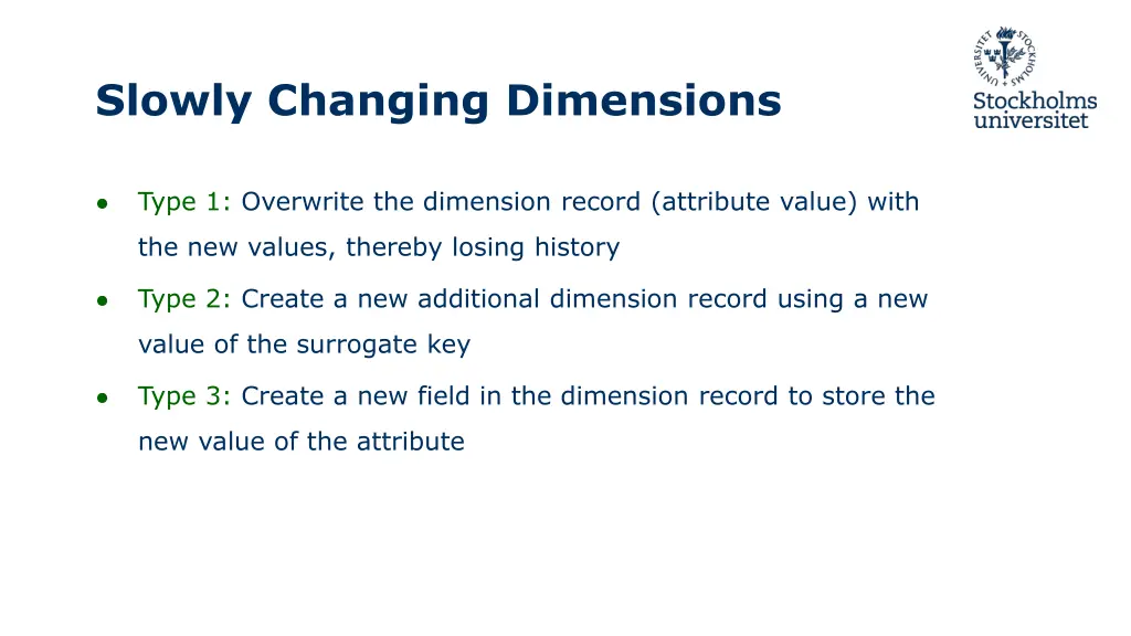 slowly changing dimensions 1