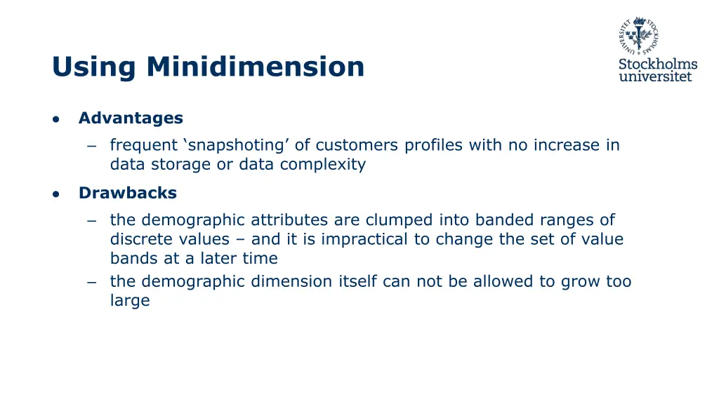 using minidimension
