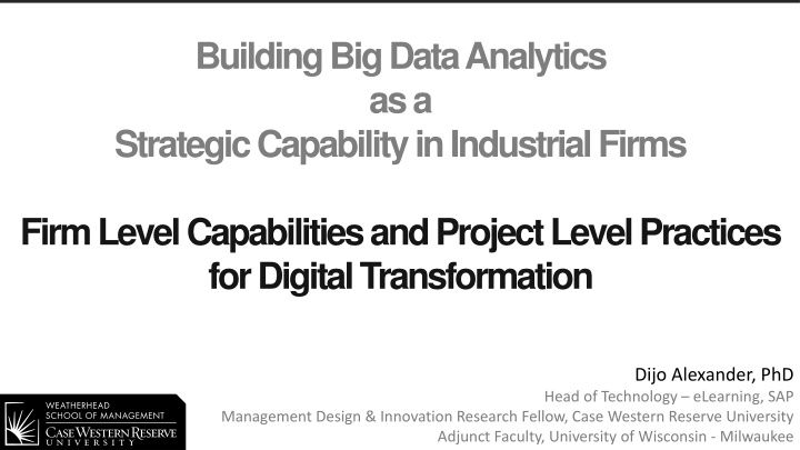 building big data analytics as a strategic