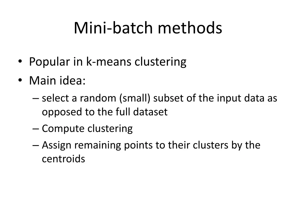 mini batch methods