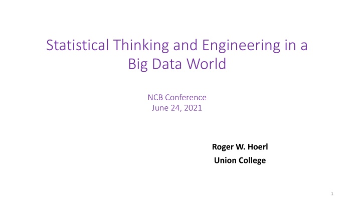 statistical thinking and engineering