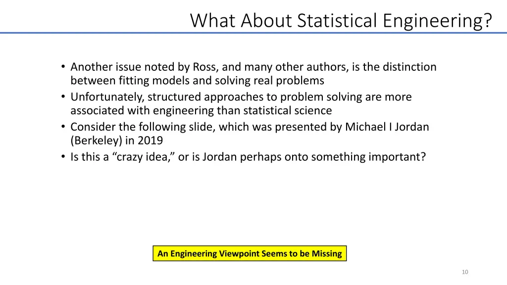 what about statistical engineering