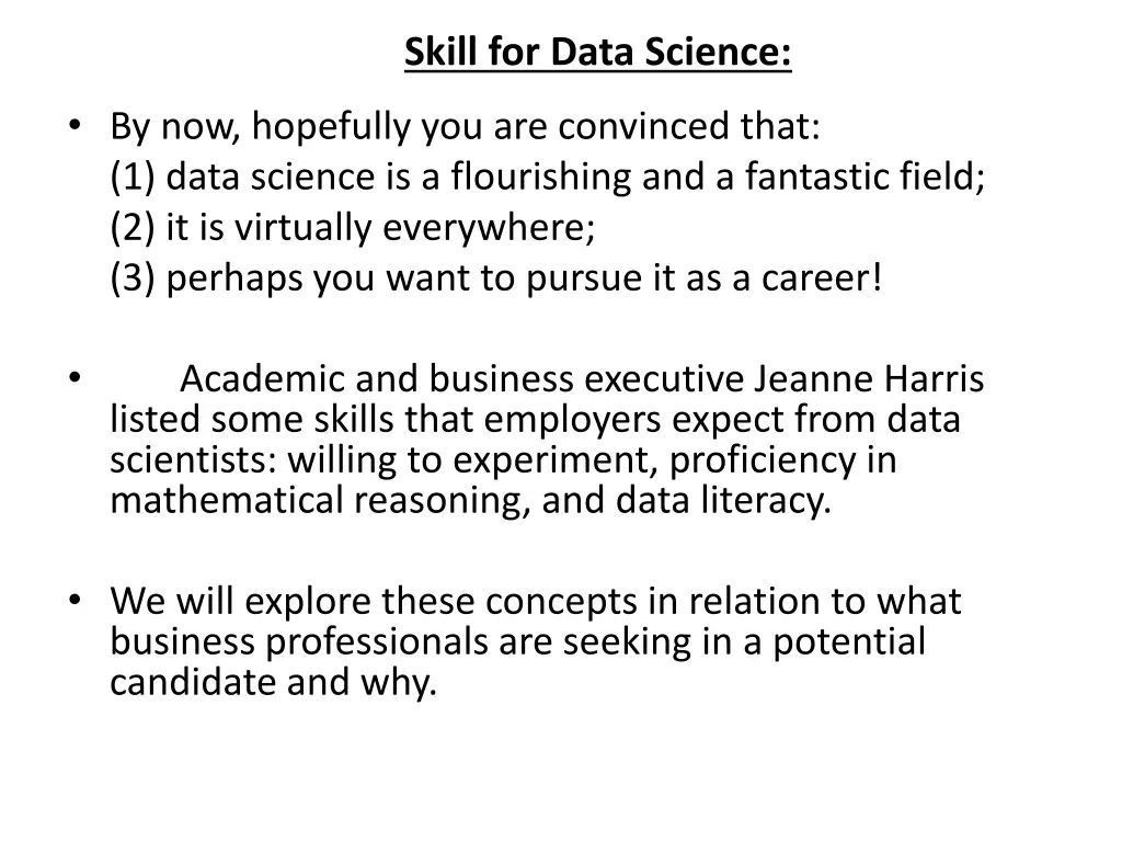 skill for data science