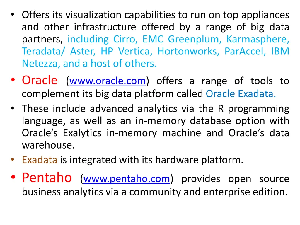offers its visualization capabilities