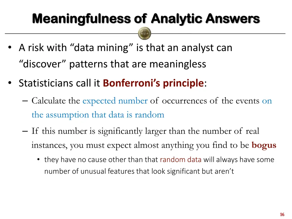meaningfulness of analytic answers meaningfulness