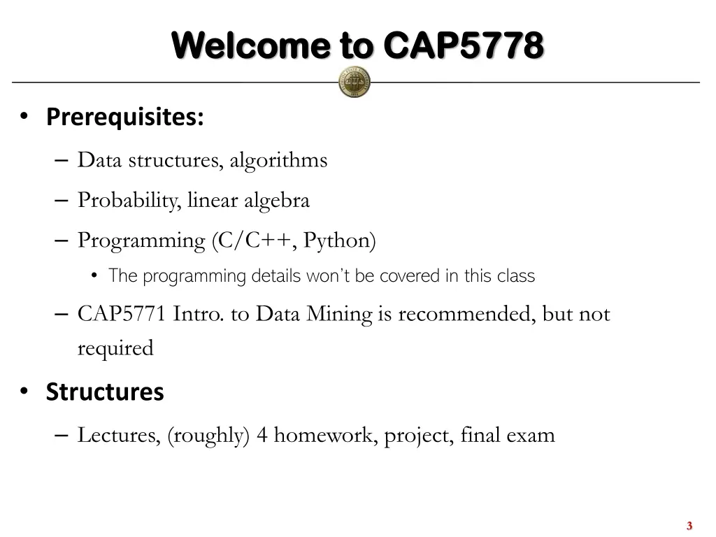 welcome to cap5778 welcome to cap5778 2