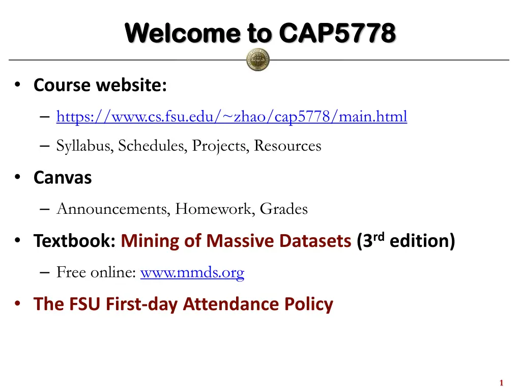 welcome to cap5778 welcome to cap5778