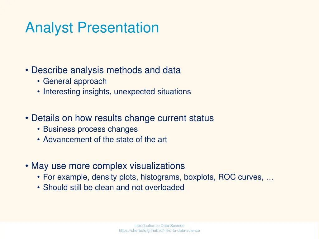 analyst presentation