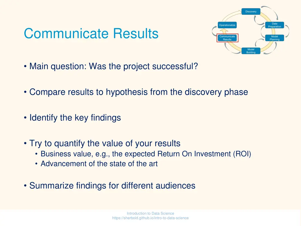communicate results