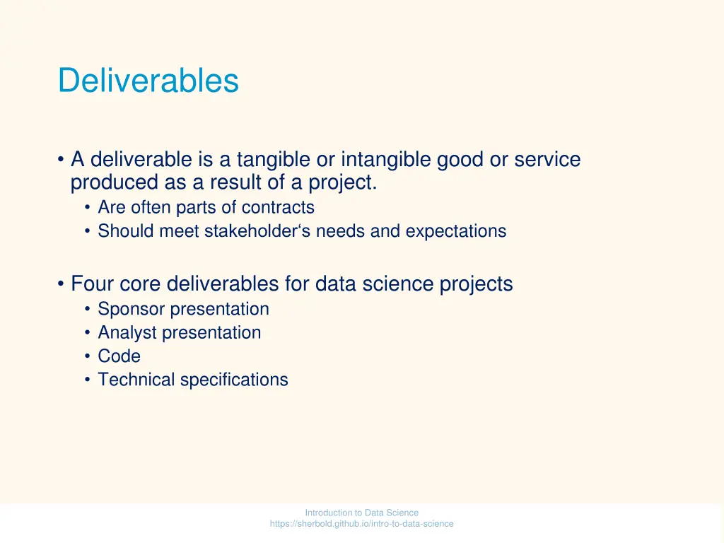 deliverables