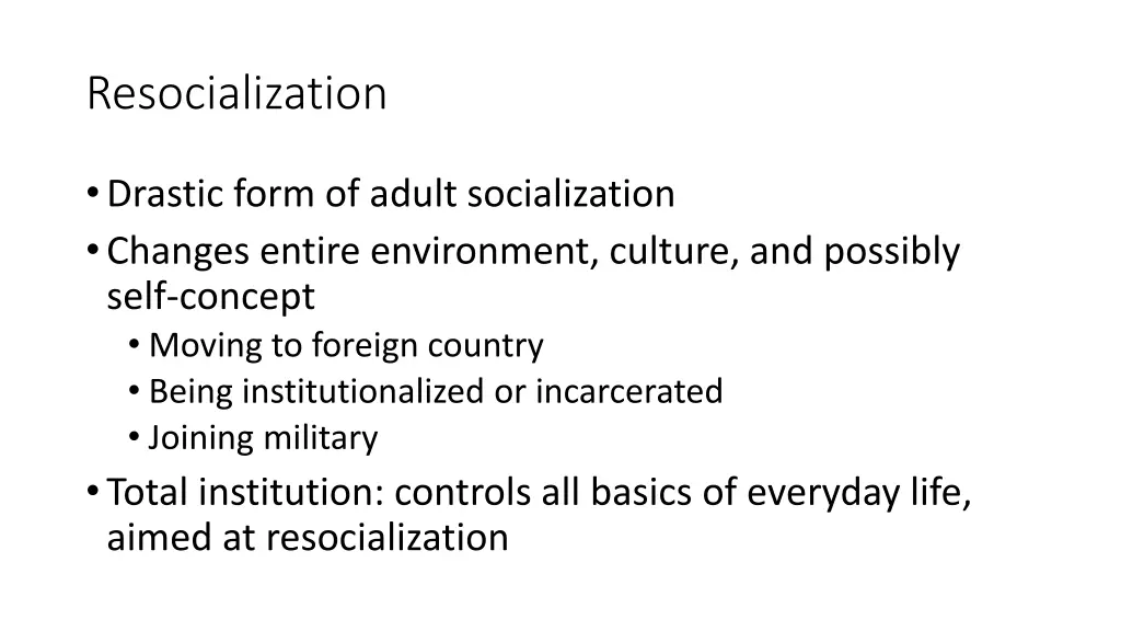 resocialization