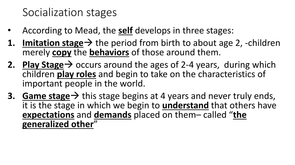 socialization stages
