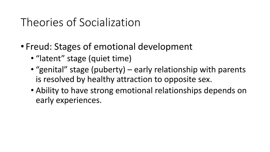 theories of socialization
