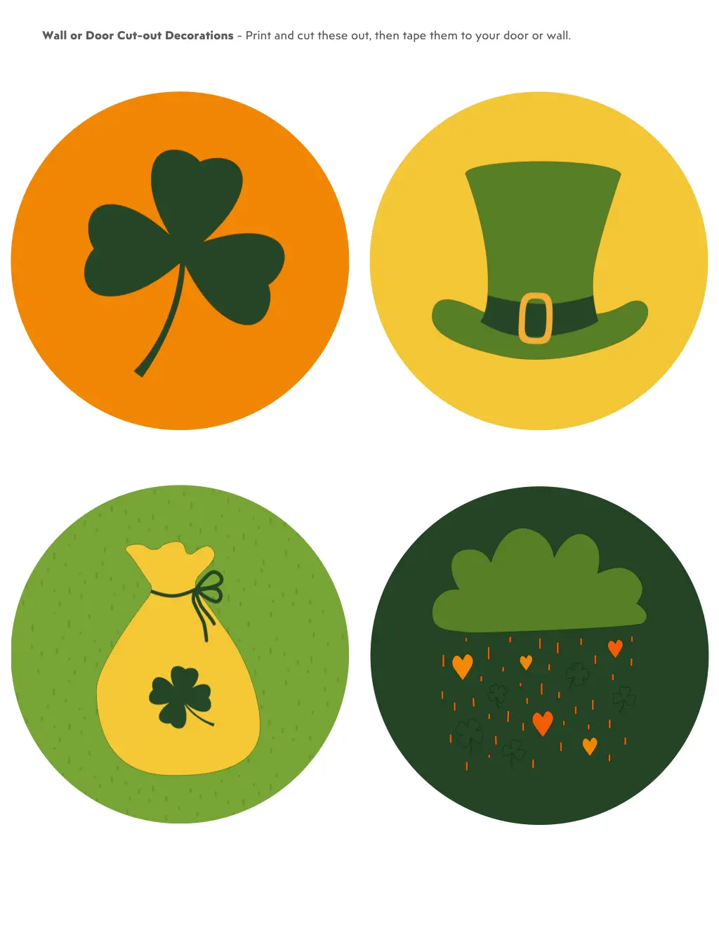 wall or door cut out decorations print