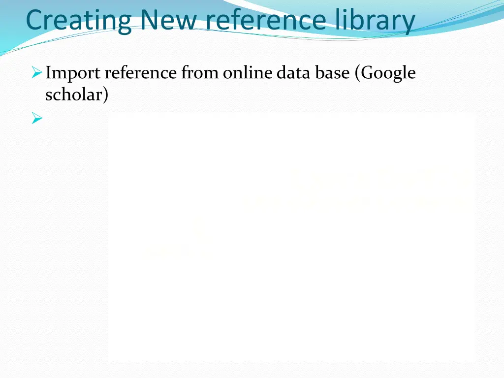 creating new reference library