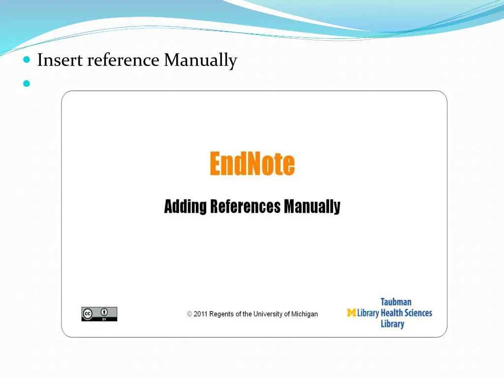 insert reference manually