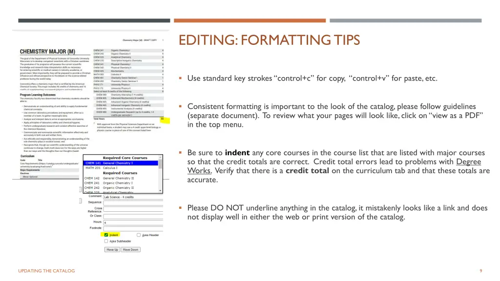 editing formatting tips