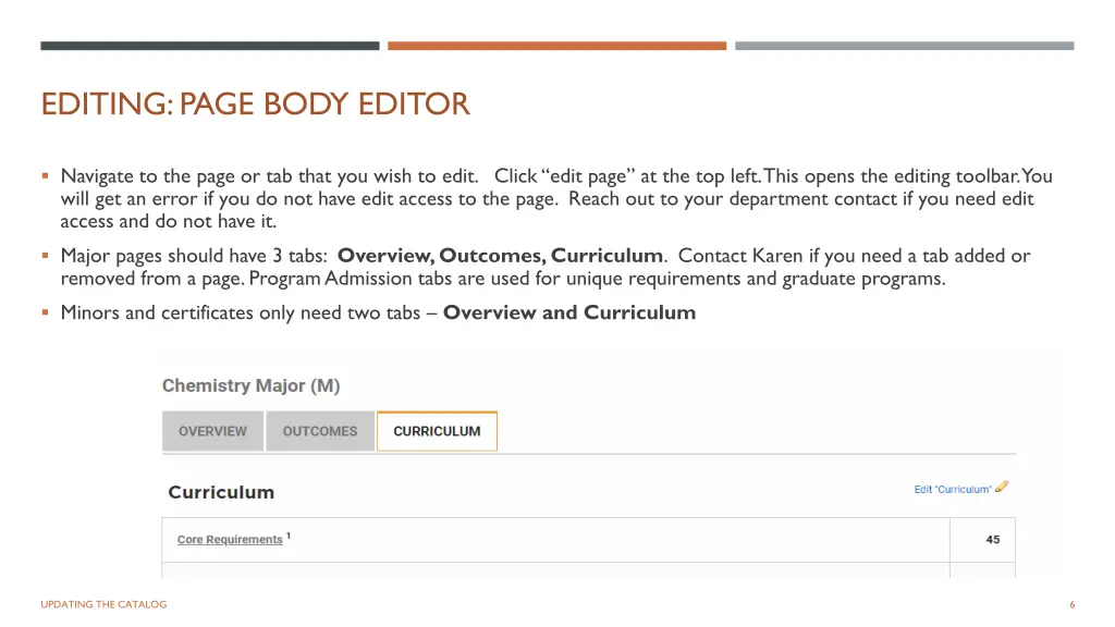editing page body editor