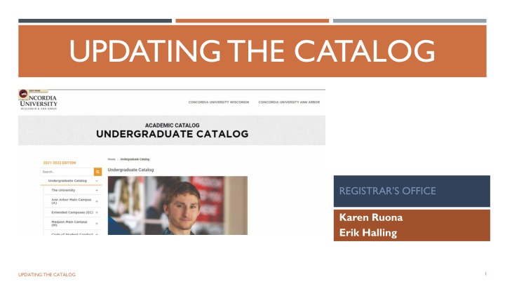 updating the catalog