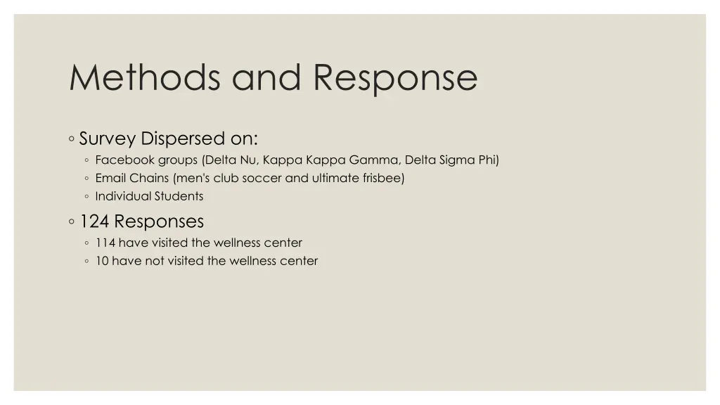 methods and response