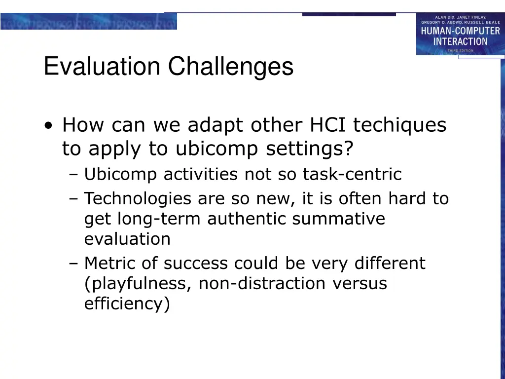 evaluation challenges