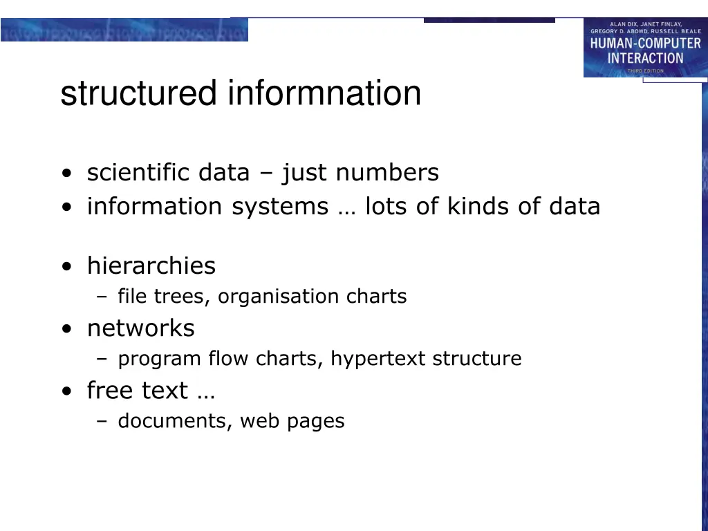 structured informnation