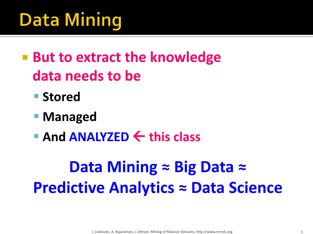 but to extract the knowledge data needs