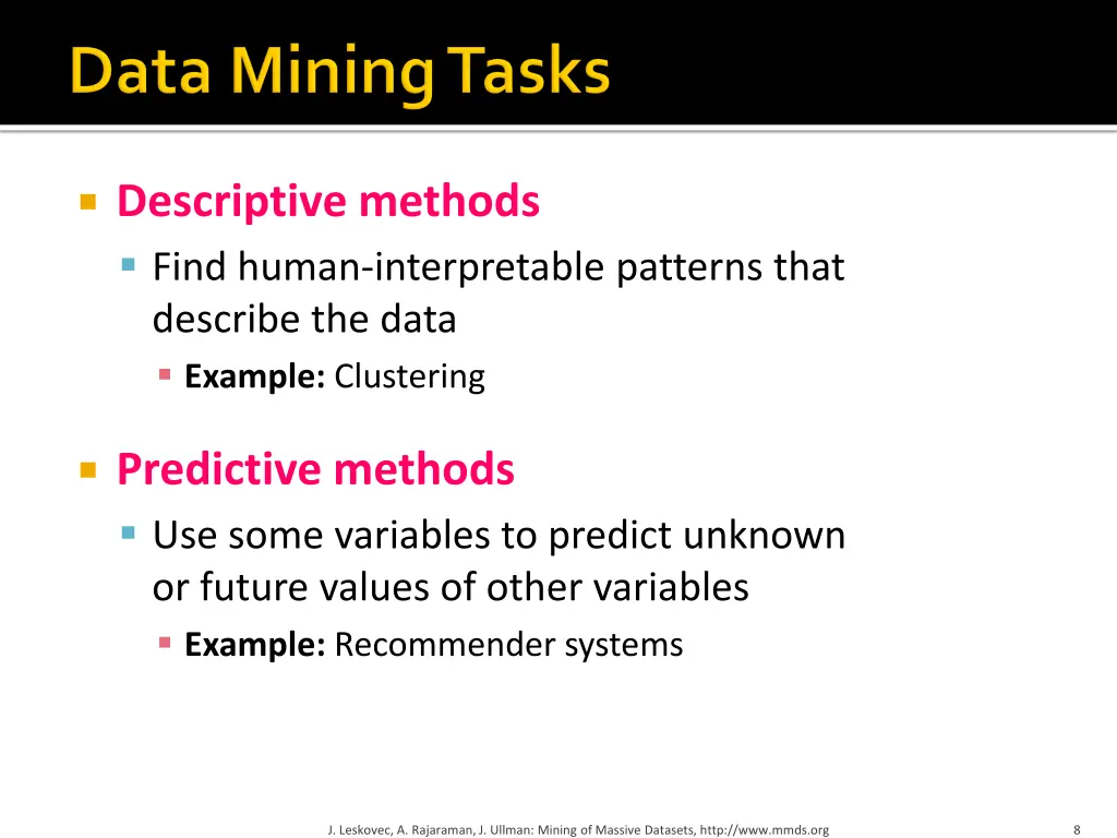 descriptive methods find human interpretable