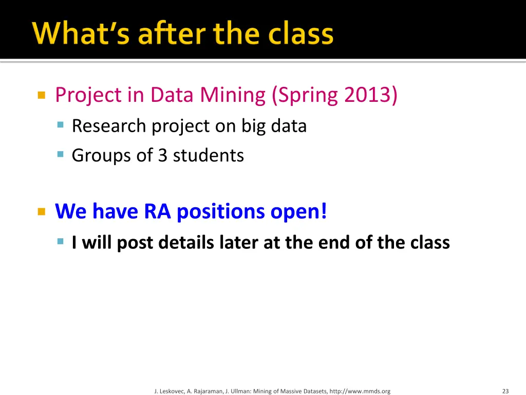 project in data mining spring 2013 research