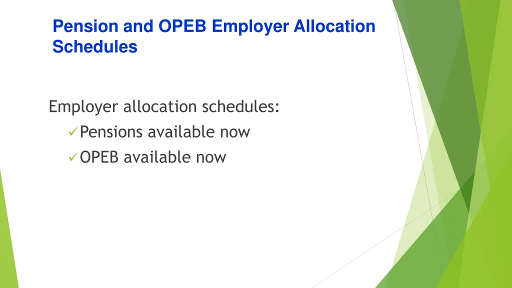 pension and opeb employer allocation schedules