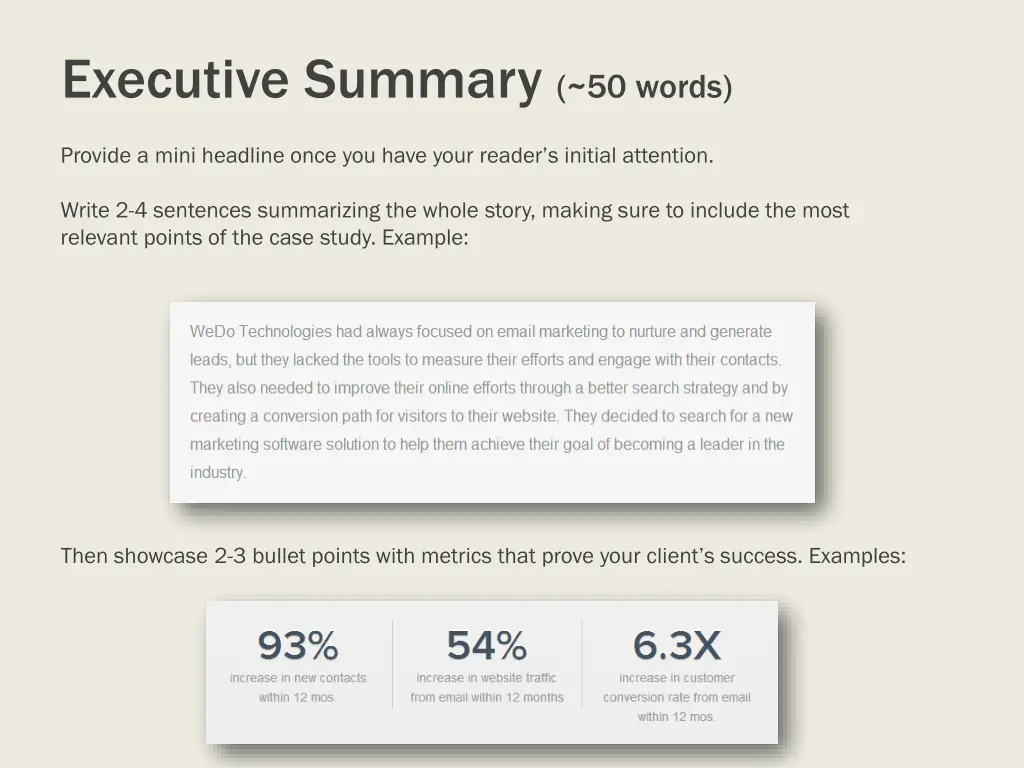 executive summary 50 words