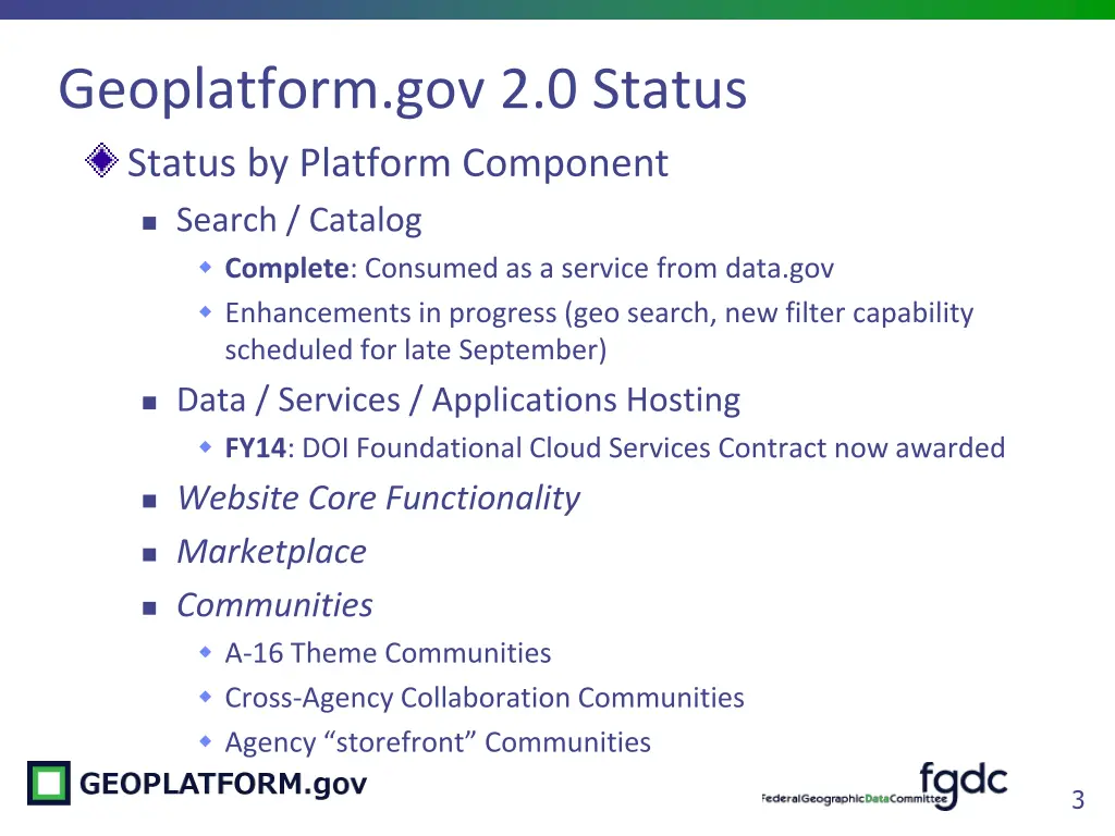 geoplatform gov 2 0 status status by platform