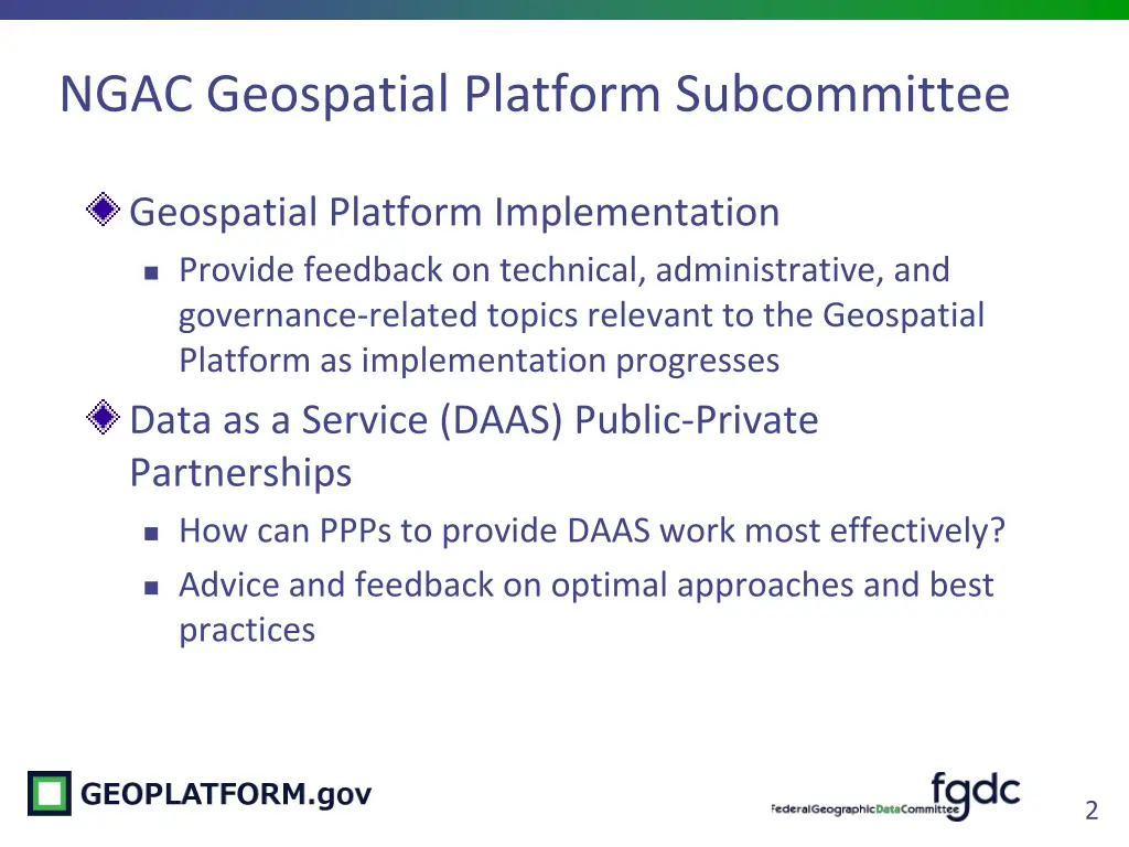 ngac geospatial platform subcommittee