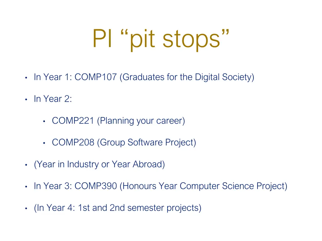 pi pit stops