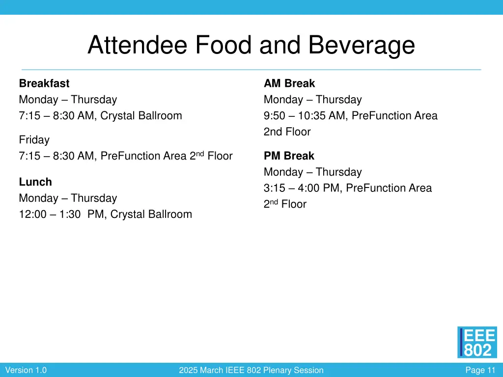 attendee food and beverage