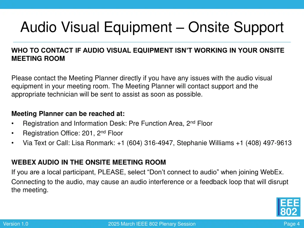 audio visual equipment onsite support