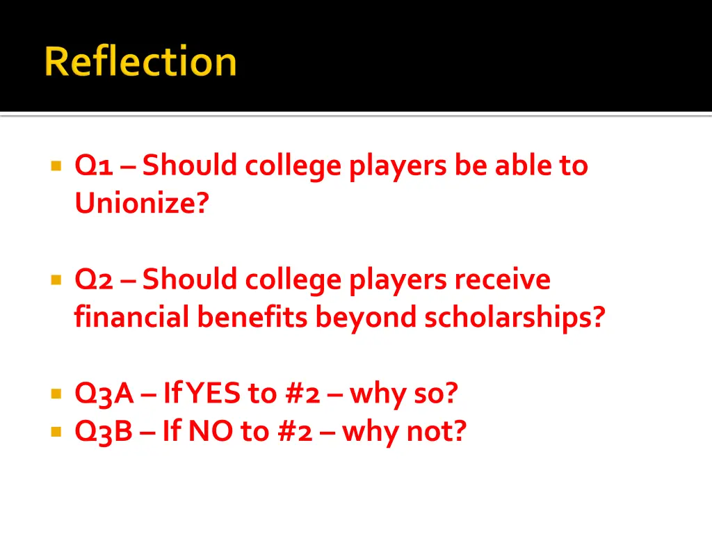 q1 should college players be able to unionize