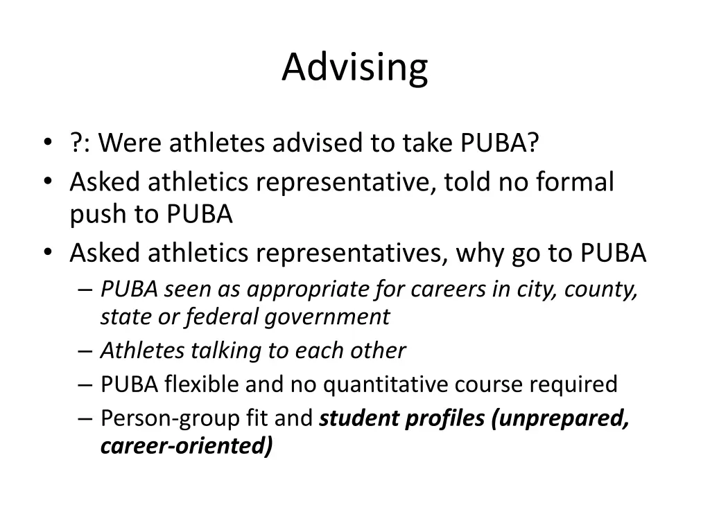 advising