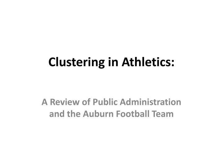 clustering in athletics