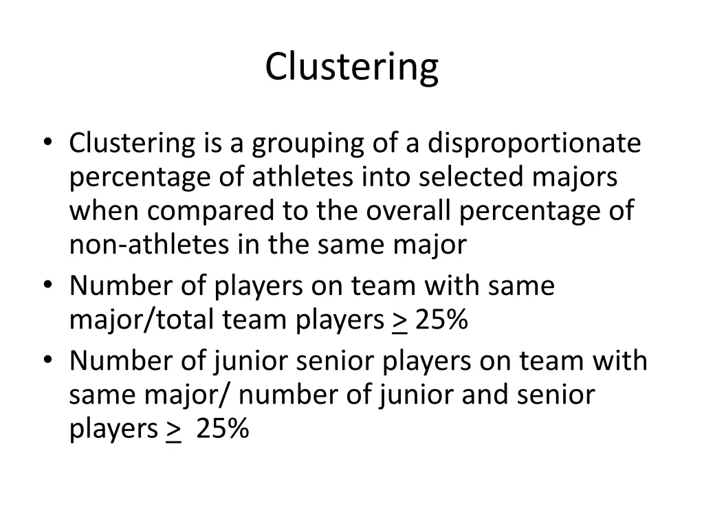clustering