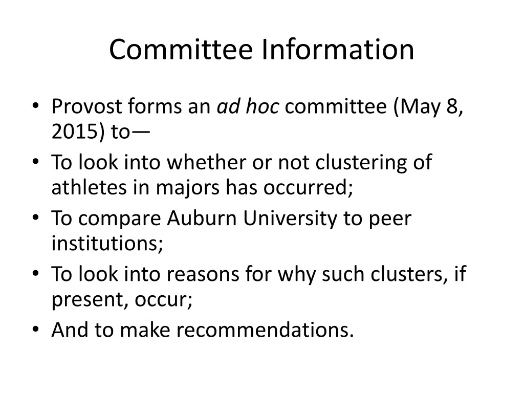 committee information