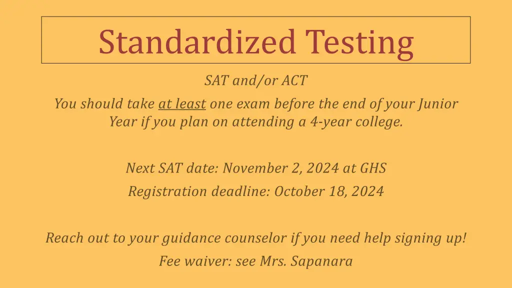 standardized testing