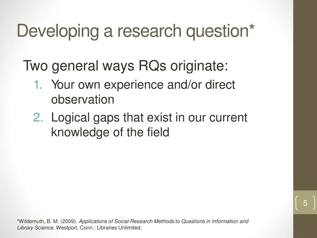 developing a research question