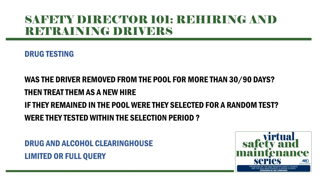 safety director 101 rehiring and retraining 5
