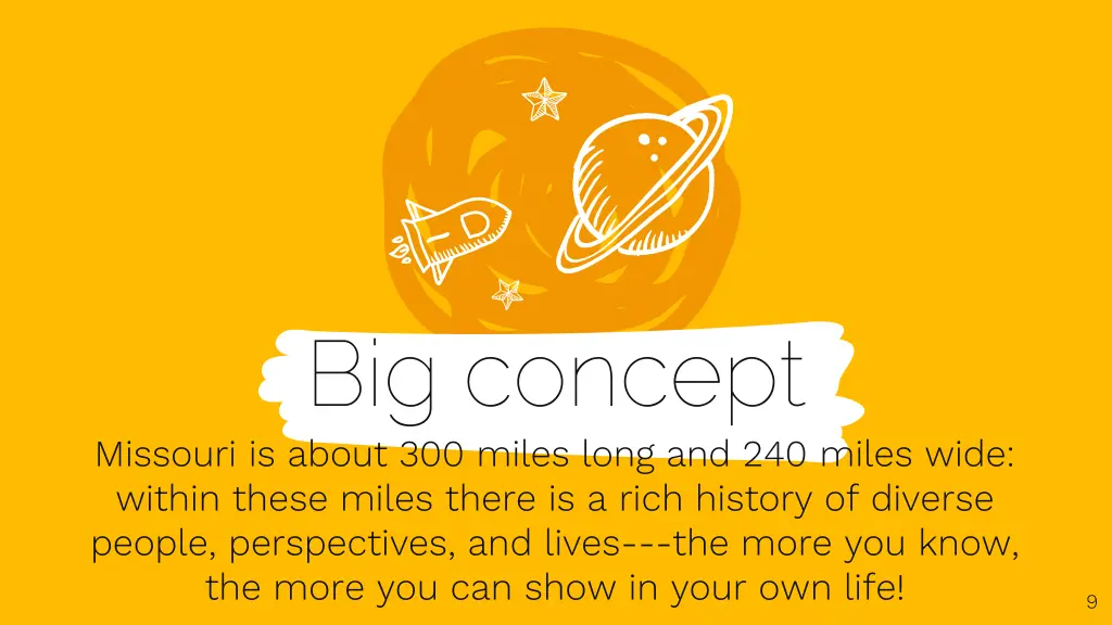 big concept missouri is about 300 miles long