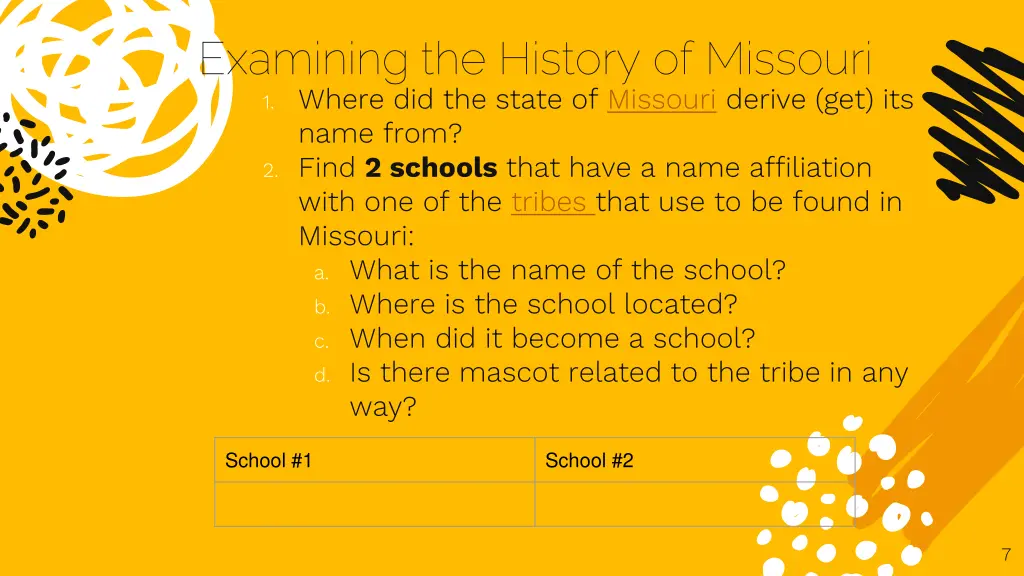 examining the history of missouri 1 where