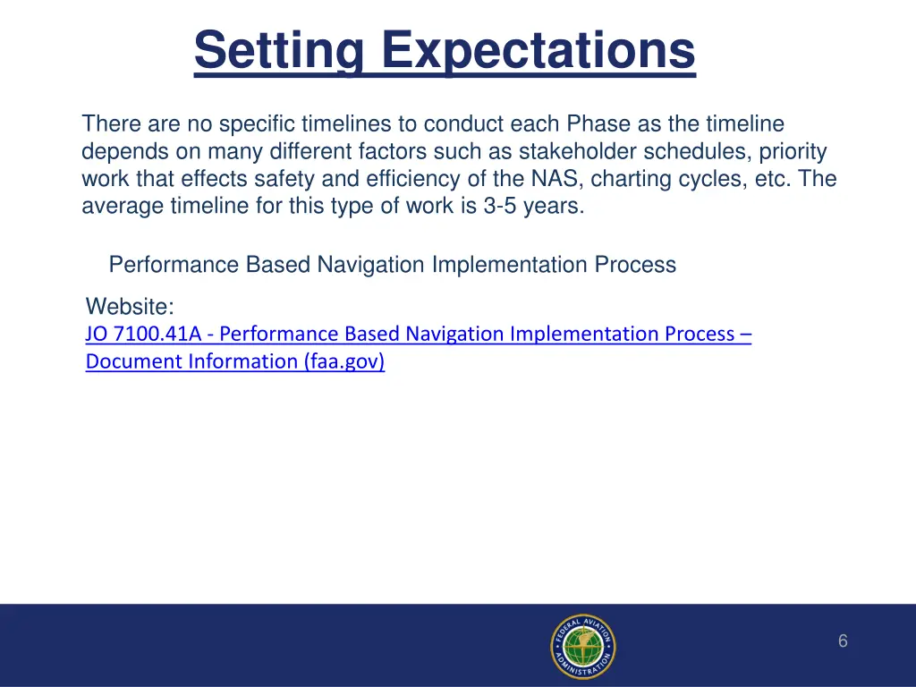 setting expectations