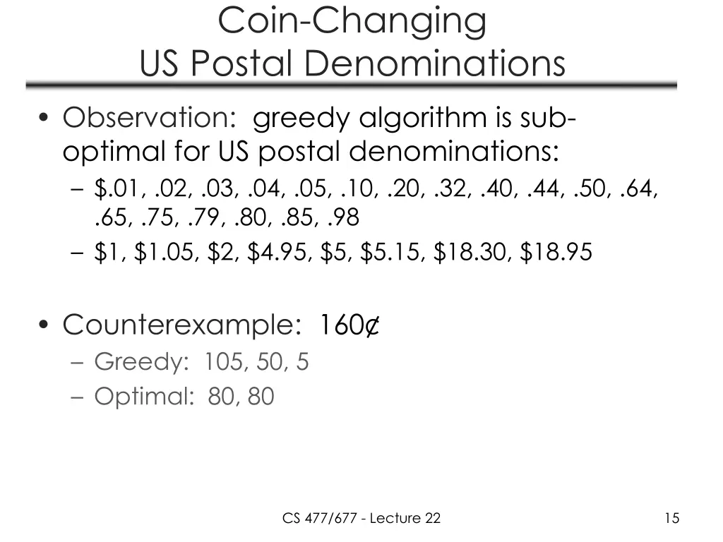 coin changing us postal denominations