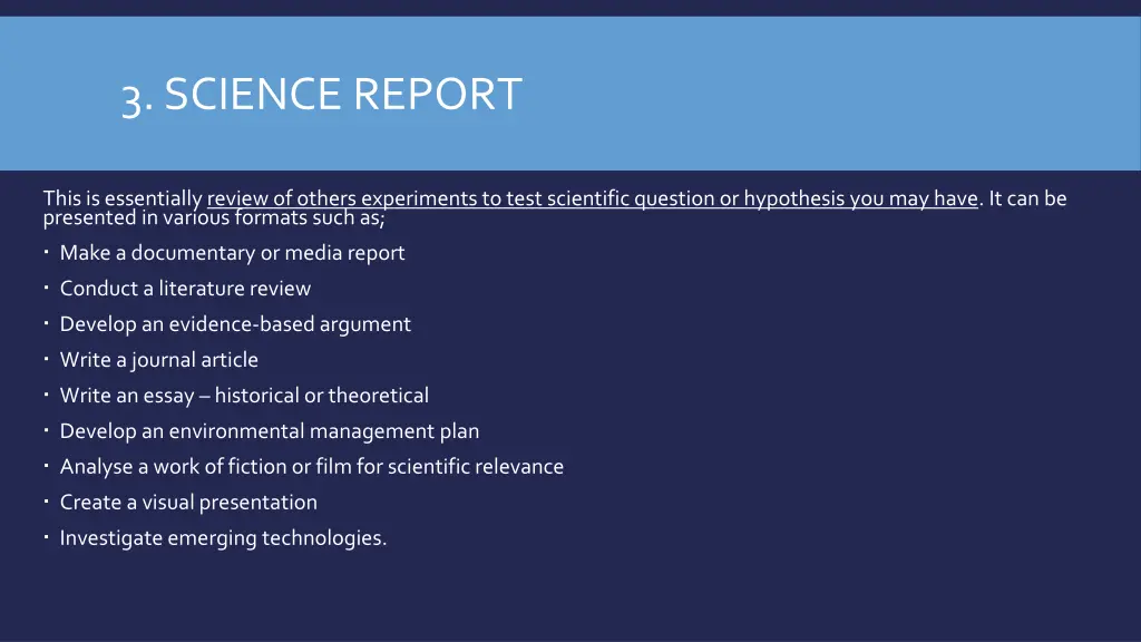 3 science report