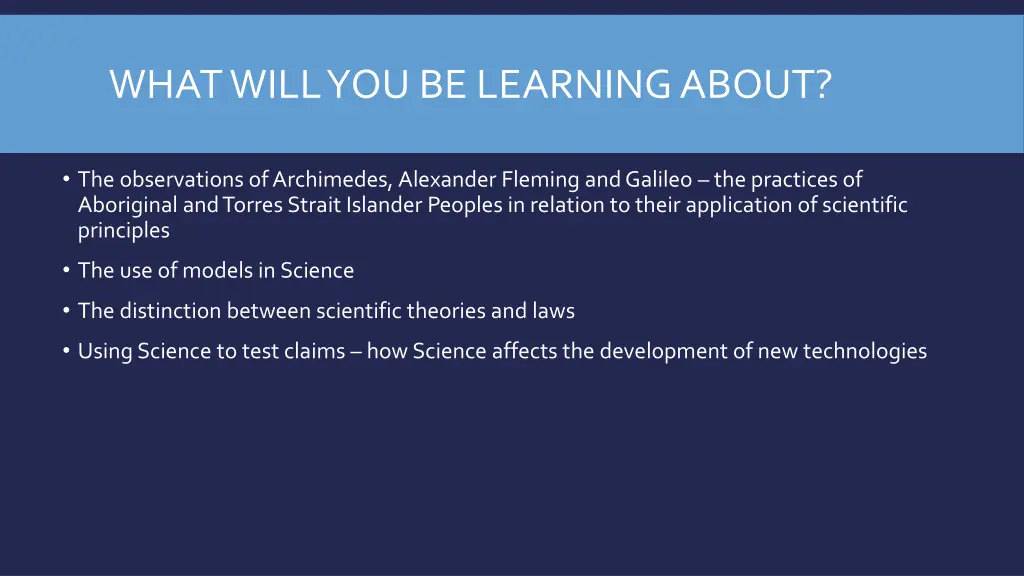 what will you be learning about